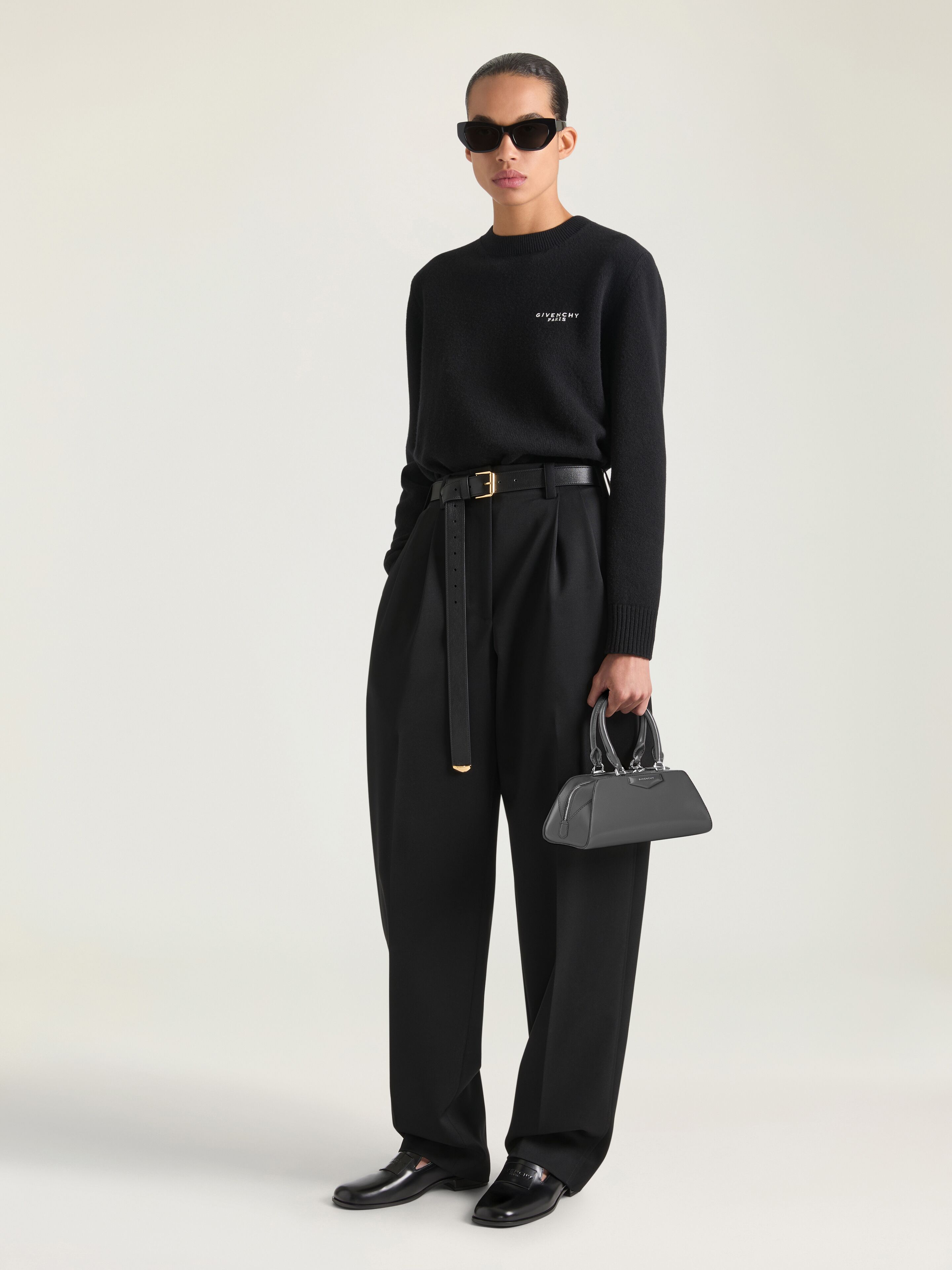 Mini Antigona East-West bag in Box leather